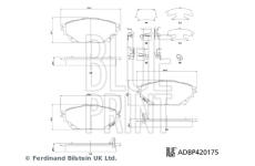 Sada brzdových destiček, kotoučová brzda BLUE PRINT ADBP420175