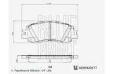 Sada brzdových destiček, kotoučová brzda BLUE PRINT ADBP420177