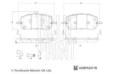 Sada brzdových destiček, kotoučová brzda BLUE PRINT ADBP420178