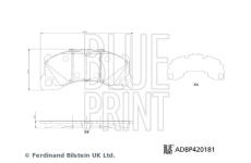 Sada brzdových destiček, kotoučová brzda BLUE PRINT ADBP420181