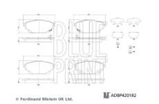 Sada brzdových destiček, kotoučová brzda BLUE PRINT ADBP420182