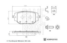 Sada brzdových destiček, kotoučová brzda BLUE PRINT ADBP420183