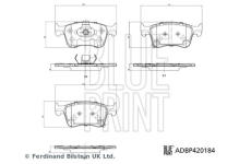 Sada brzdových destiček, kotoučová brzda BLUE PRINT ADBP420184