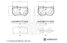 Sada brzdových destiček, kotoučová brzda BLUE PRINT ADBP420187