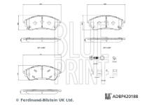 Sada brzdových destiček, kotoučová brzda BLUE PRINT ADBP420188