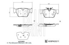 Sada brzdových destiček, kotoučová brzda BLUE PRINT ADBP420211