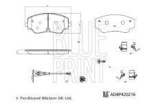 Sada brzdových destiček, kotoučová brzda BLUE PRINT ADBP420216
