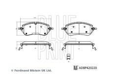 Sada brzdových destiček, kotoučová brzda BLUE PRINT ADBP420220