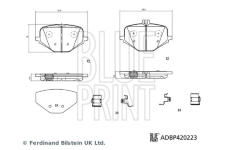Sada brzdových destiček, kotoučová brzda BLUE PRINT ADBP420223