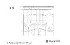 Sada brzdových destiček, kotoučová brzda BLUE PRINT ADBP420229