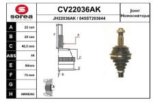 Sada kloubů, hnací hřídel EAI CV22036AK