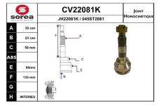Sada kloubů, hnací hřídel EAI CV22081K