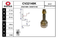 Sada kloubů, hnací hřídel EAI CV22148K