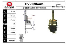 Sada kloubů, hnací hřídel EAI CV22304AK