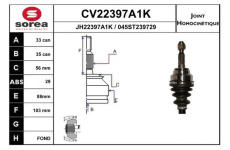 Sada kloubů, hnací hřídel EAI CV22397A1K
