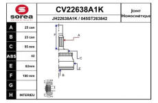Sada kloubů, hnací hřídel EAI CV22638A1K