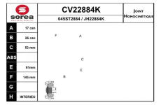 Sada kloubů, hnací hřídel EAI CV22884K
