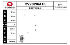 Sada kloubů, hnací hřídel EAI CV23096A1K