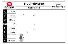 Sada kloubů, hnací hřídel EAI CV23101A1K