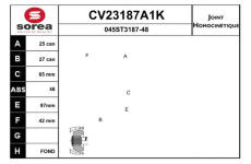 Sada kloubů, hnací hřídel EAI CV23187A1K