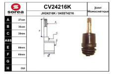 Sada kloubů, hnací hřídel EAI CV24216K