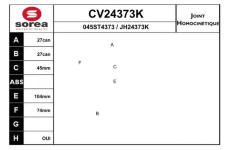 Sada kloubů, hnací hřídel EAI CV24373K