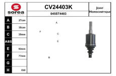 Sada kloubů, hnací hřídel EAI CV24403K