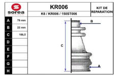Sada měchů, hnací hřídel EAI KR006