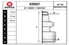 Sada měchů, hnací hřídel EAI KR007