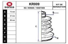 Sada měchů, hnací hřídel EAI KR009
