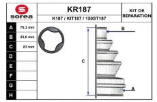 Sada měchů, hnací hřídel EAI KR187
