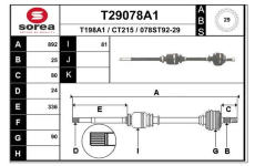 Hnací hřídel EAI T29078A1