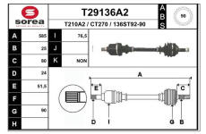 Hnací hřídel EAI T29136A2