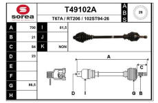 Hnací hřídel EAI T49102A