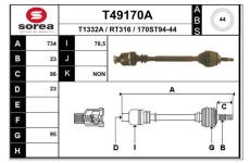 Hnací hřídel EAI T49170A