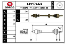 Hnací hřídel EAI T49174A3