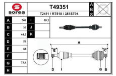 Hnací hřídel EAI T49351