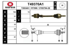 Hnací hřídel EAI T49370A1