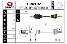 Hnací hřídel EAI T58099A1