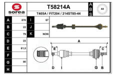 Hnací hřídel EAI T58214A