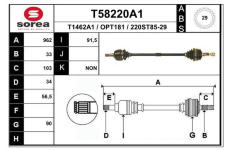 Hnací hřídel EAI T58220A1