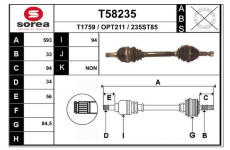 Hnací hřídel EAI T58235
