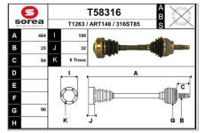 Hnací hřídel EAI T58316