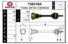 Hnací hřídel EAI T58318A