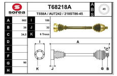 Hnací hřídel EAI T68218A