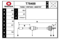 Hnací hřídel EAI T78488