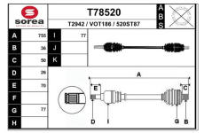 Hnací hřídel EAI T78520