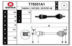Hnací hřídel EAI T78551A1