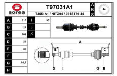 Hnací hřídel EAI T97031A1