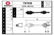Hnací hřídel EAI T97038